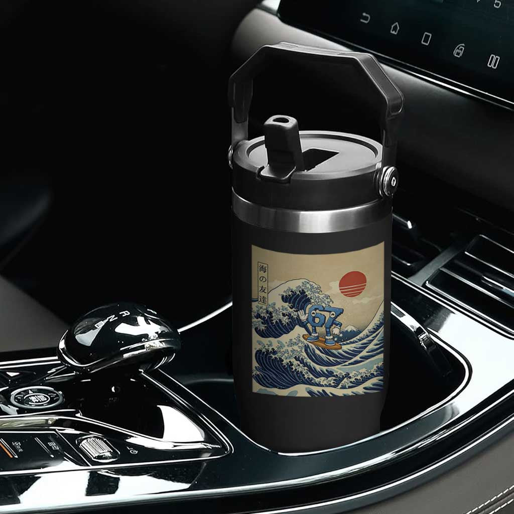 Funny Six Seven Surfing Flip Straw Tumbler The Great Wave Kanagawa Japanese 67 Brainrot Meme TS14 Print Your Wear