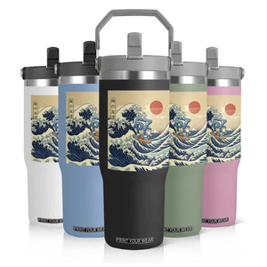 Funny Six Seven Surfing Flip Straw Tumbler The Great Wave Kanagawa Japanese 67 Brainrot Meme TS14 Print Your Wear