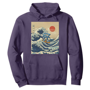 Funny Six Seven Surfing Hoodie The Great Wave Kanagawa Japanese 67 Brainrot Meme TS14 Purple Print Your Wear