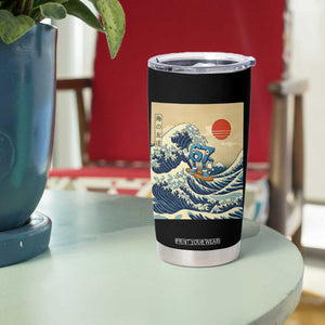 Funny Six Seven Surfing Tumbler Cup The Great Wave Kanagawa Japanese 67 Brainrot Meme TS14 Print Your Wear