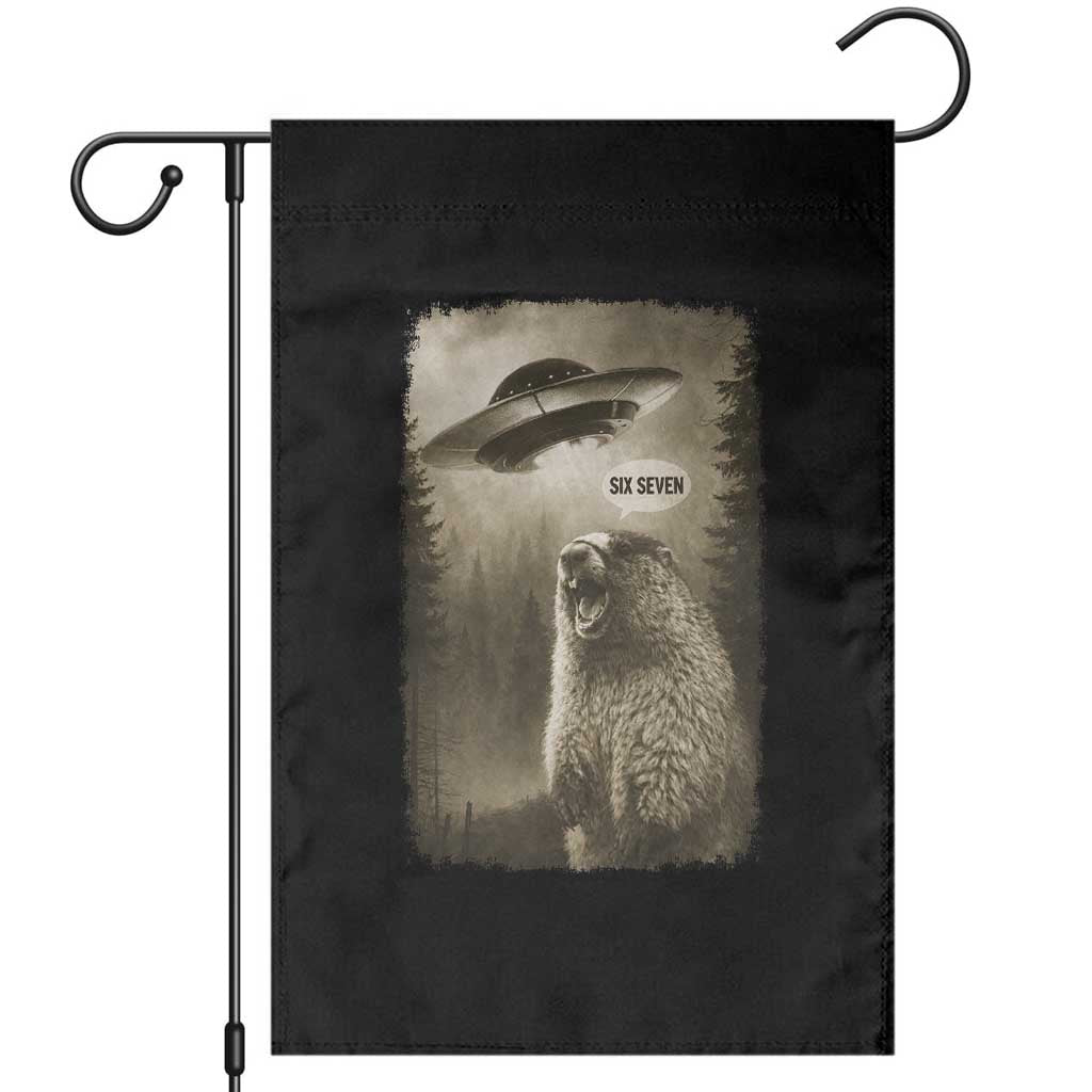 Funny Six Seven Garden Flag Screaming Groundhog UFO Meme TS14 Black Print Your Wear
