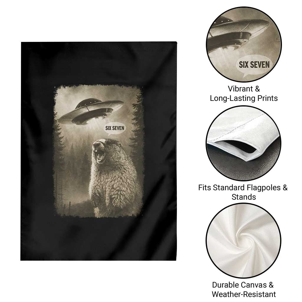 Funny Six Seven Garden Flag Screaming Groundhog UFO Meme TS14 Print Your Wear