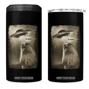 Funny Six Seven 4 in 1 Can Cooler Tumbler Screaming Groundhog UFO Meme TS14 One Size: 16 oz Black Print Your Wear