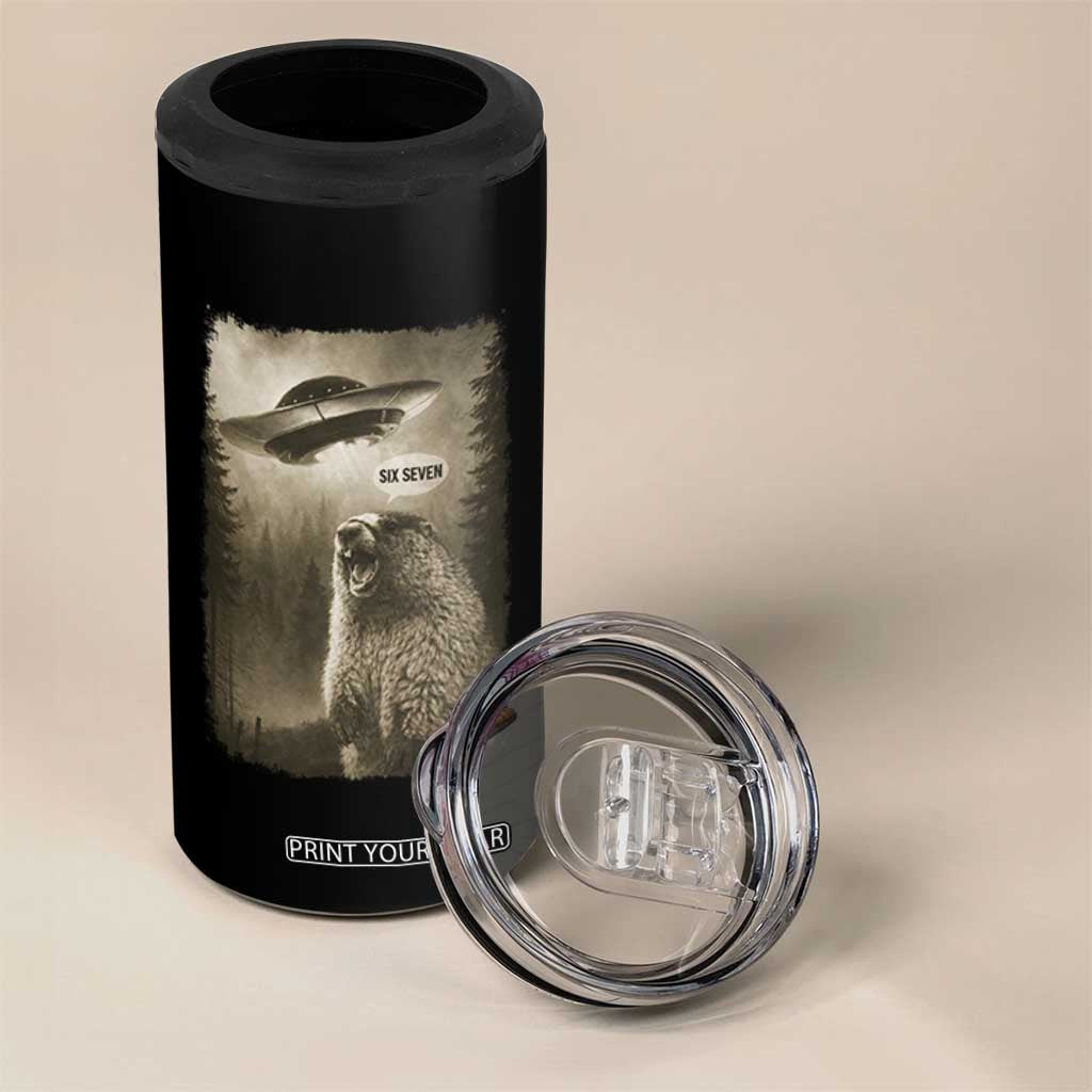 Funny Six Seven 4 in 1 Can Cooler Tumbler Screaming Groundhog UFO Meme TS14 Print Your Wear