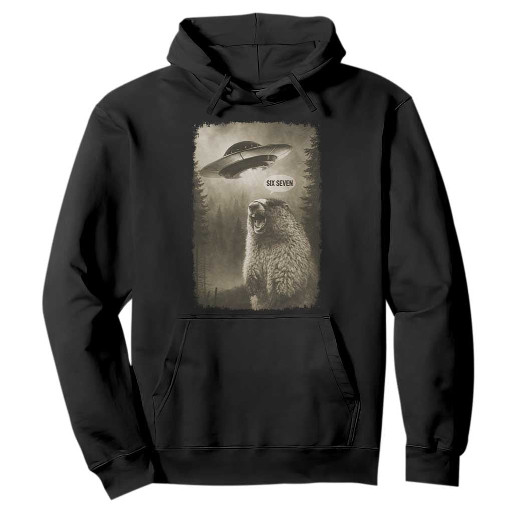 Funny Six Seven Hoodie Screaming Groundhog UFO Meme TS14 Black Print Your Wear