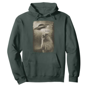 Funny Six Seven Hoodie Screaming Groundhog UFO Meme TS14 Dark Forest Green Print Your Wear