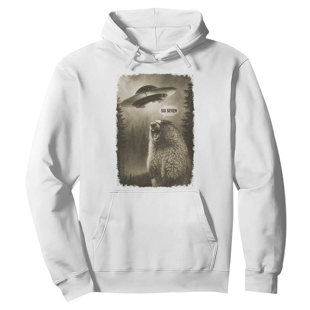Funny Six Seven Hoodie Screaming Groundhog UFO Meme TS14 White Print Your Wear