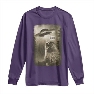 Funny Six Seven Long Sleeve Shirt Screaming Groundhog UFO Meme TS14 Purple Print Your Wear