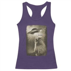 Funny Six Seven Racerback Tank Top Screaming Groundhog UFO Meme TS14 Purple Print Your Wear