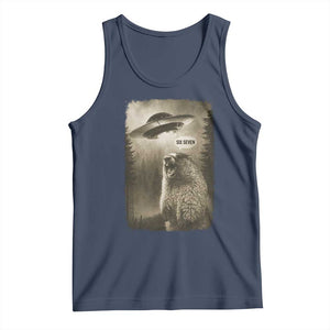 Funny Six Seven Tank Top Screaming Groundhog UFO Meme TS14 Navy Print Your Wear
