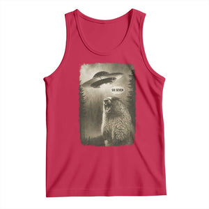 Funny Six Seven Tank Top Screaming Groundhog UFO Meme TS14 Red Print Your Wear