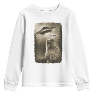 Funny Six Seven Youth Sweatshirt Screaming Groundhog UFO Meme TS14 White Print Your Wear