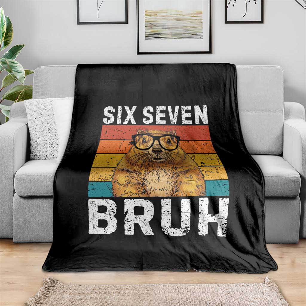 67 Groundhog Meme Throw Blanket Funny Six Seven Bruh Groundhog Day TS14 Print Your Wear