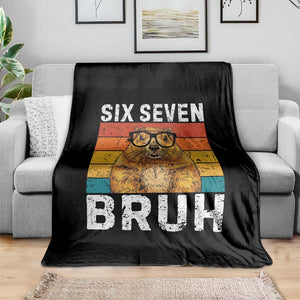 67 Groundhog Meme Throw Blanket Funny Six Seven Bruh Groundhog Day TS14 Print Your Wear