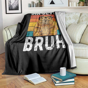 67 Groundhog Meme Throw Blanket Funny Six Seven Bruh Groundhog Day TS14 Print Your Wear