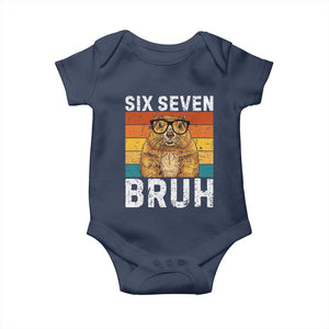 67 Groundhog Meme Baby Onesie Funny Six Seven Bruh Groundhog Day TS14 Navy Print Your Wear