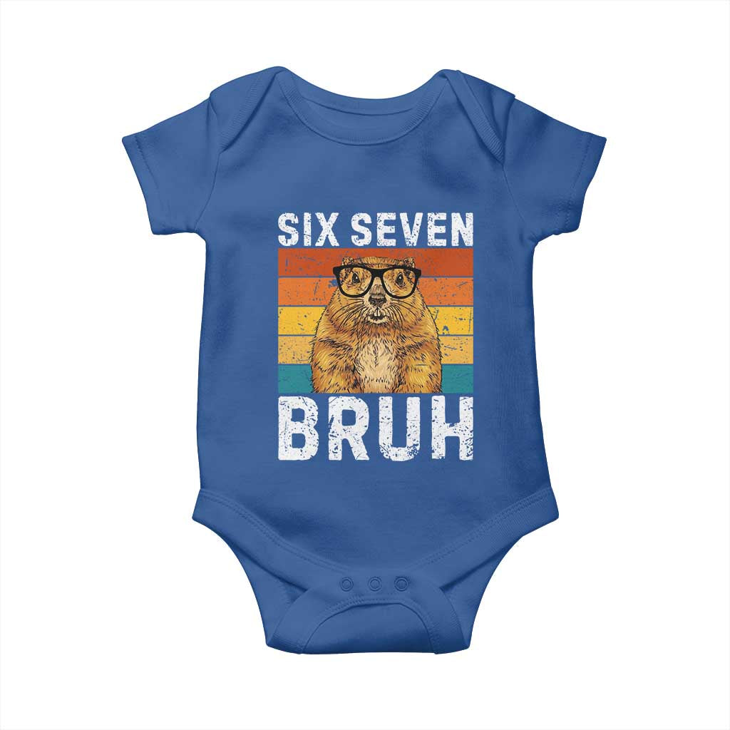 67 Groundhog Meme Baby Onesie Funny Six Seven Bruh Groundhog Day TS14 Royal Blue Print Your Wear