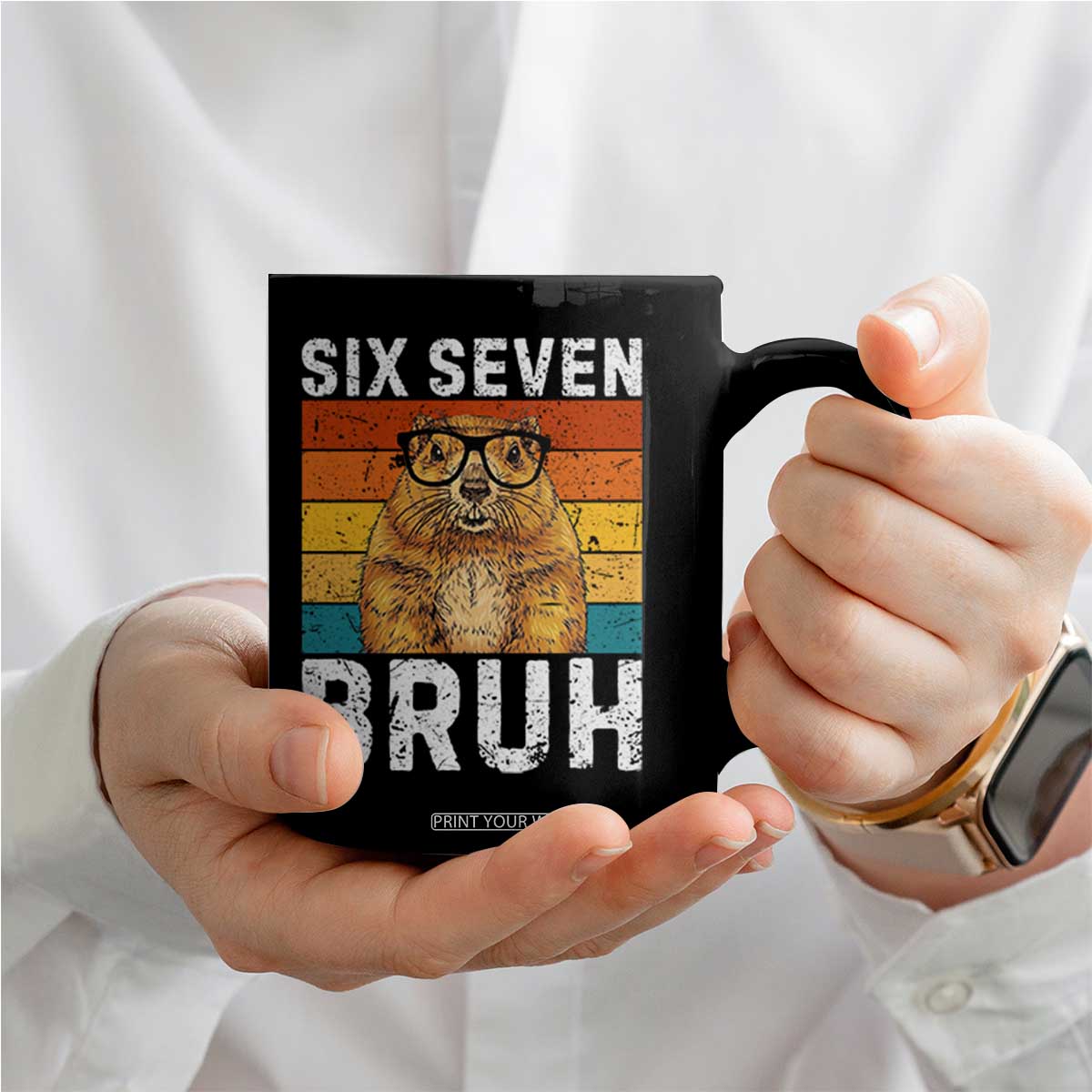 67 Groundhog Meme Coffee Mug Funny Six Seven Bruh Groundhog Day TS14 Print Your Wear