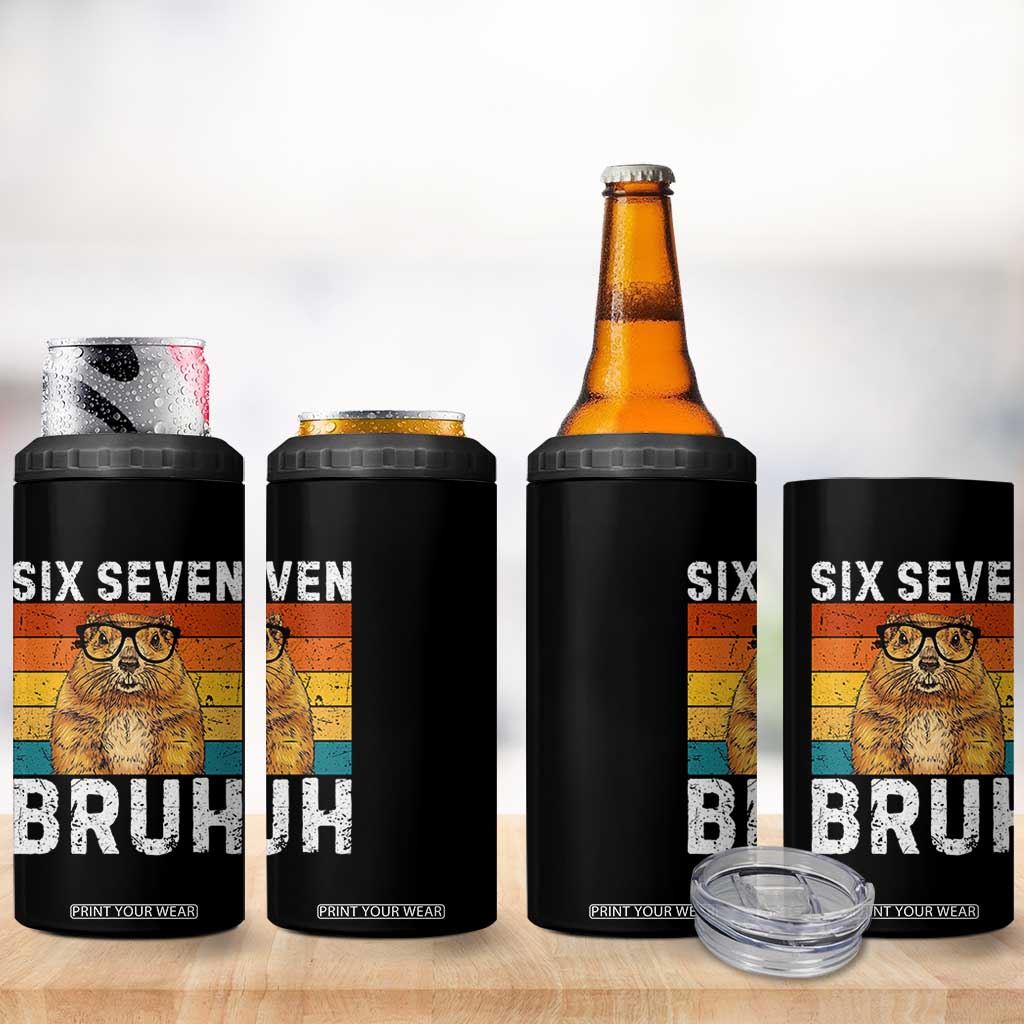67 Groundhog Meme 4 in 1 Can Cooler Tumbler Funny Six Seven Bruh Groundhog Day TS14 Print Your Wear