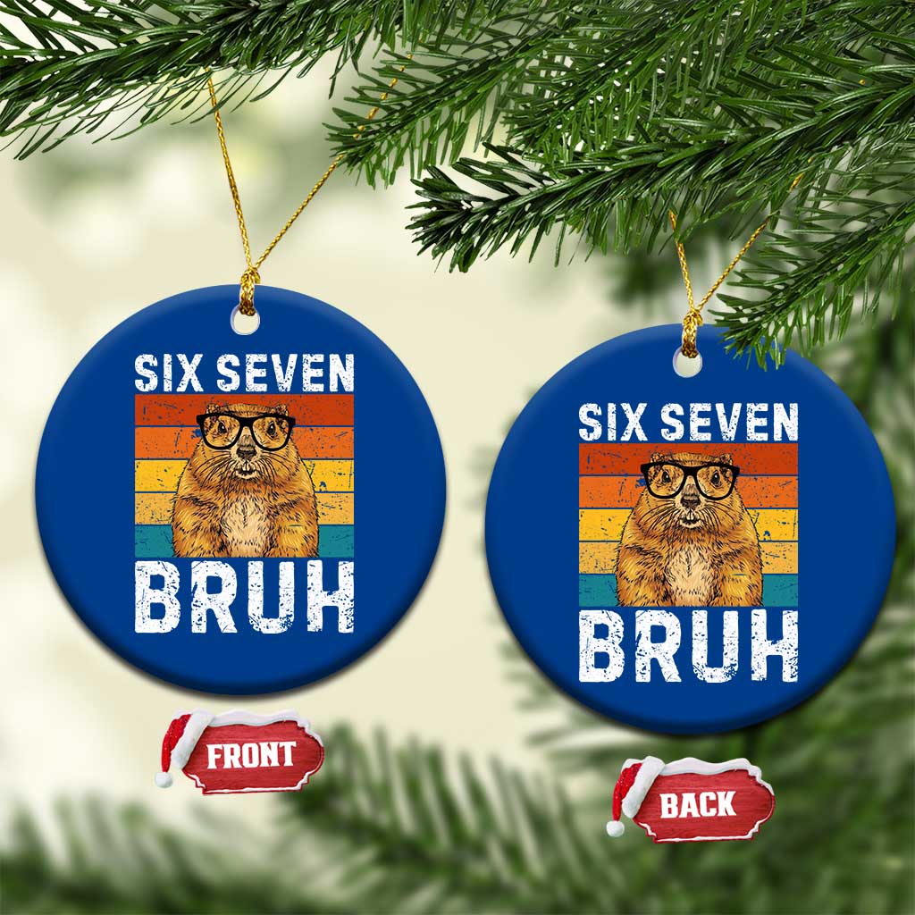 67 Groundhog Meme Ceramic Ornament Funny Six Seven Bruh Groundhog Day TS14 1pc Blue Print Your Wear