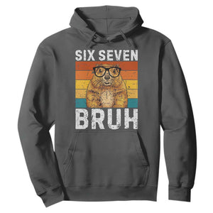 67 Groundhog Meme Hoodie Funny Six Seven Bruh Groundhog Day TS14 Dark Heather Print Your Wear