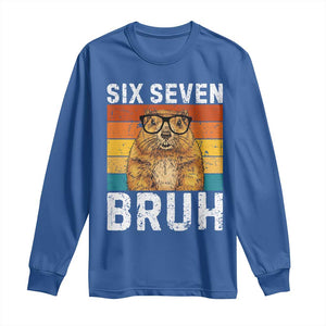 67 Groundhog Meme Long Sleeve Shirt Funny Six Seven Bruh Groundhog Day TS14 Royal Blue Print Your Wear
