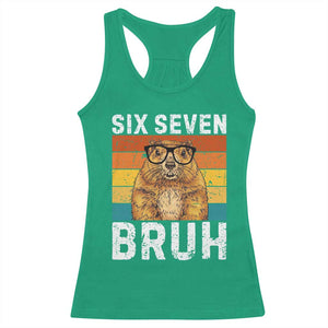 67 Groundhog Meme Racerback Tank Top Funny Six Seven Bruh Groundhog Day TS14 Irish Green Print Your Wear