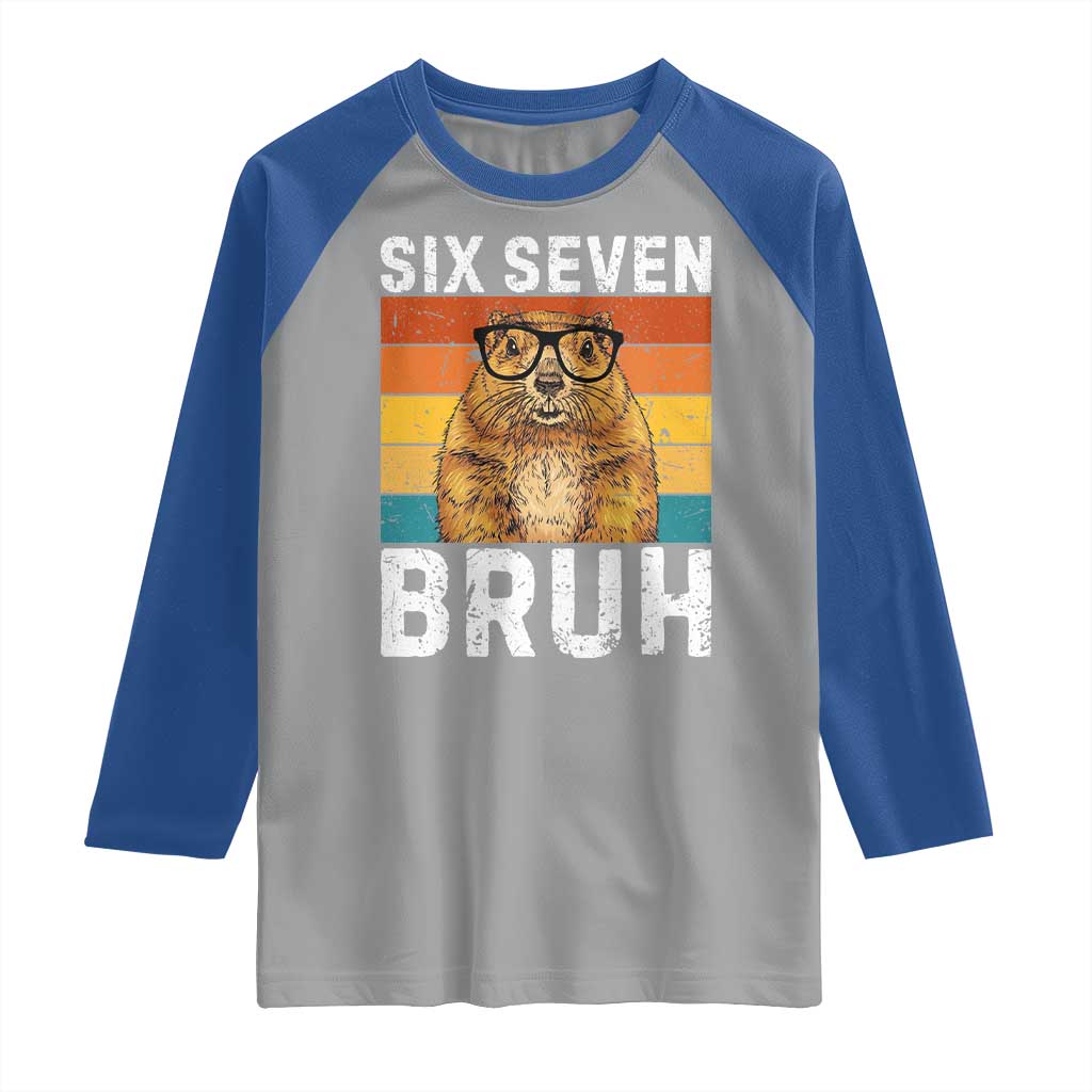 67 Groundhog Meme Raglan Shirt Funny Six Seven Bruh Groundhog Day TS14 Sport Gray Royal Print Your Wear