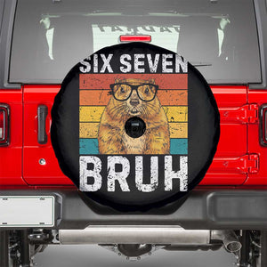 67 Groundhog Meme Spare Tire Cover Funny Six Seven Bruh Groundhog Day TS14 Black Print Your Wear