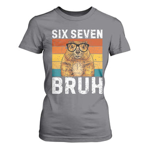 67 Groundhog Meme T Shirt For Women Funny Six Seven Bruh Groundhog Day TS14 Charcoal Print Your Wear