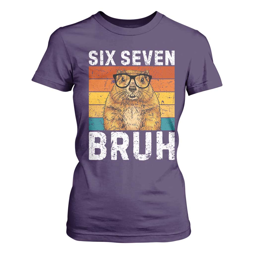 67 Groundhog Meme T Shirt For Women Funny Six Seven Bruh Groundhog Day TS14 Purple Print Your Wear