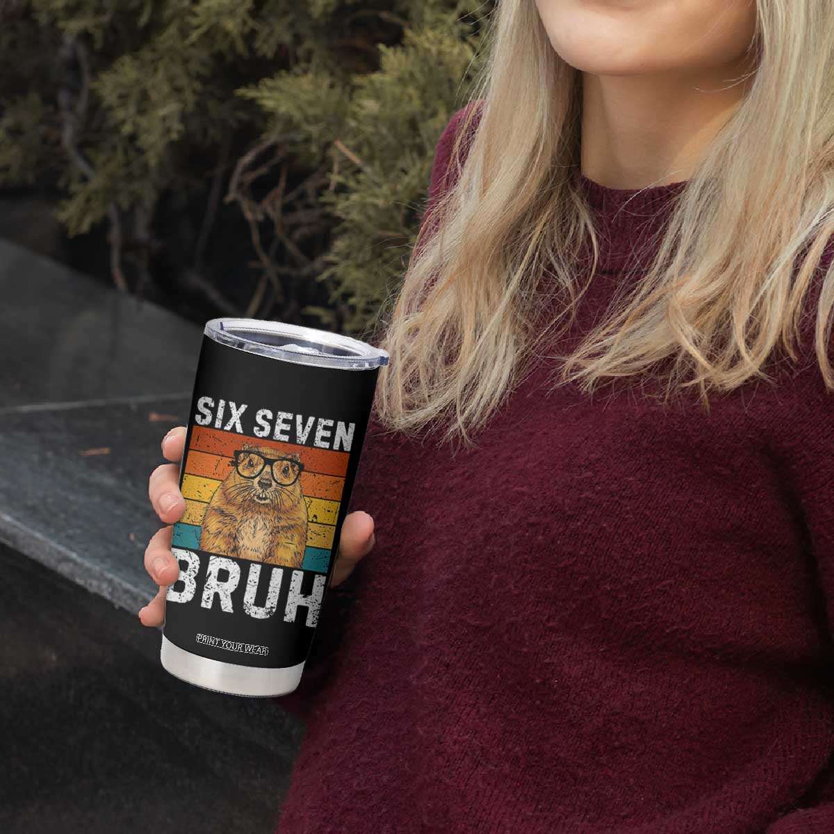 67 Groundhog Meme Tumbler Cup Funny Six Seven Bruh Groundhog Day TS14 Print Your Wear