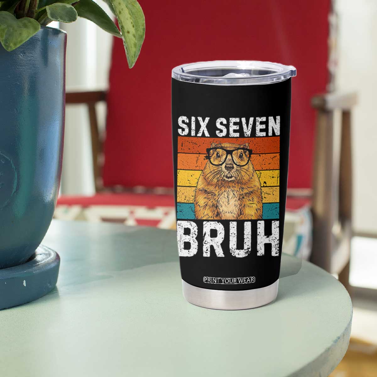 67 Groundhog Meme Tumbler Cup Funny Six Seven Bruh Groundhog Day TS14 Print Your Wear