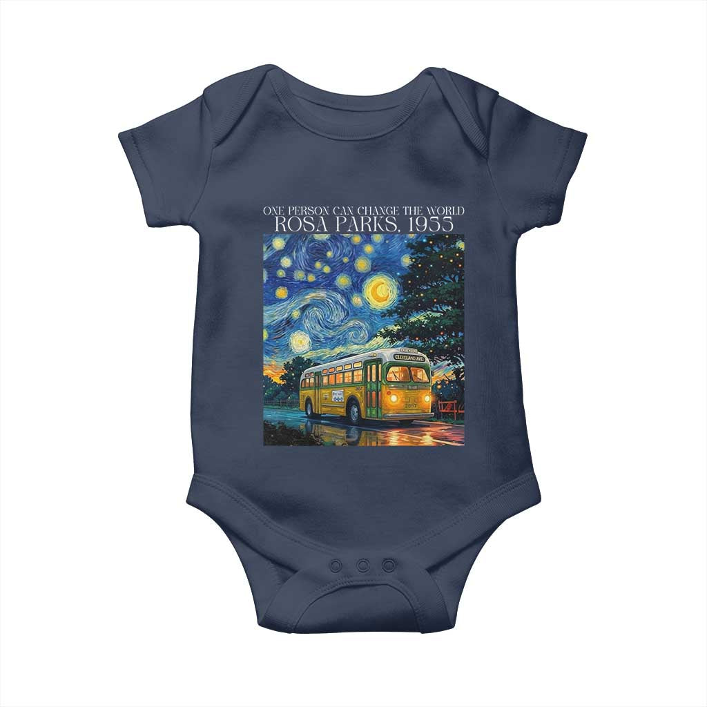 Rosa Parks Baby Onesie Starry Night Van Gogh Black History African TS14 Navy Print Your Wear