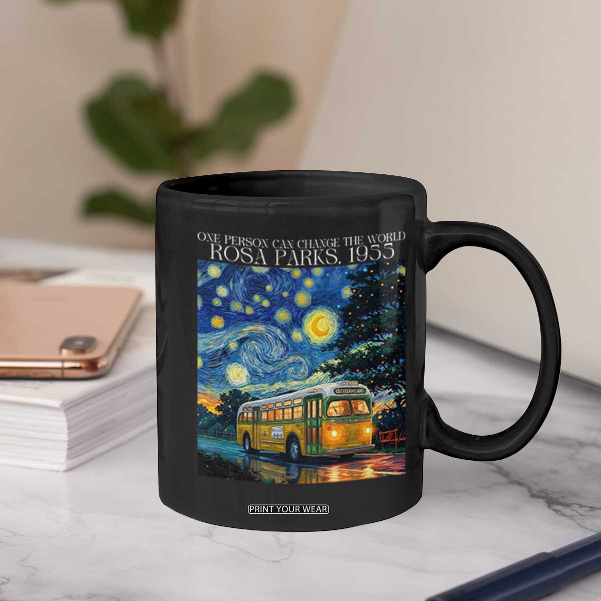 Rosa Parks Coffee Mug Starry Night Van Gogh Black History African TS14 Print Your Wear