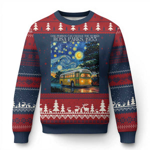 Rosa Parks Ugly Christmas Sweater Starry Night Van Gogh Black History African TS14 Navy Red Print Your Wear