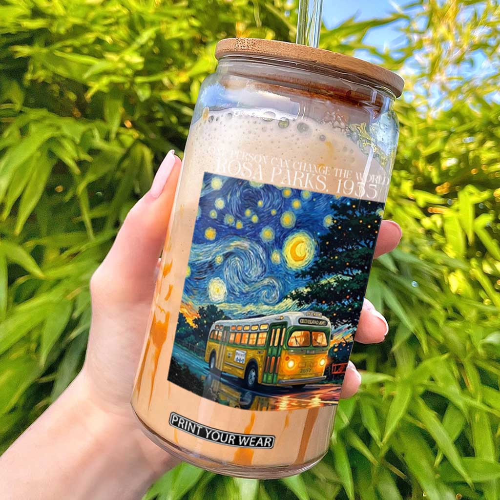 Rosa Parks Glass Can Starry Night Van Gogh Black History African TS14 Black Print Your Wear