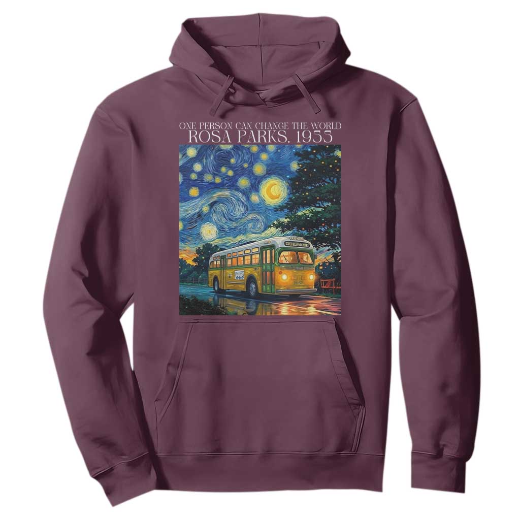 Rosa Parks Hoodie Starry Night Van Gogh Black History African TS14 Maroon Print Your Wear