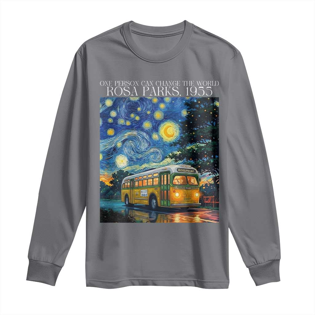 Rosa Parks Long Sleeve Shirt Starry Night Van Gogh Black History African TS14 Charcoal Print Your Wear
