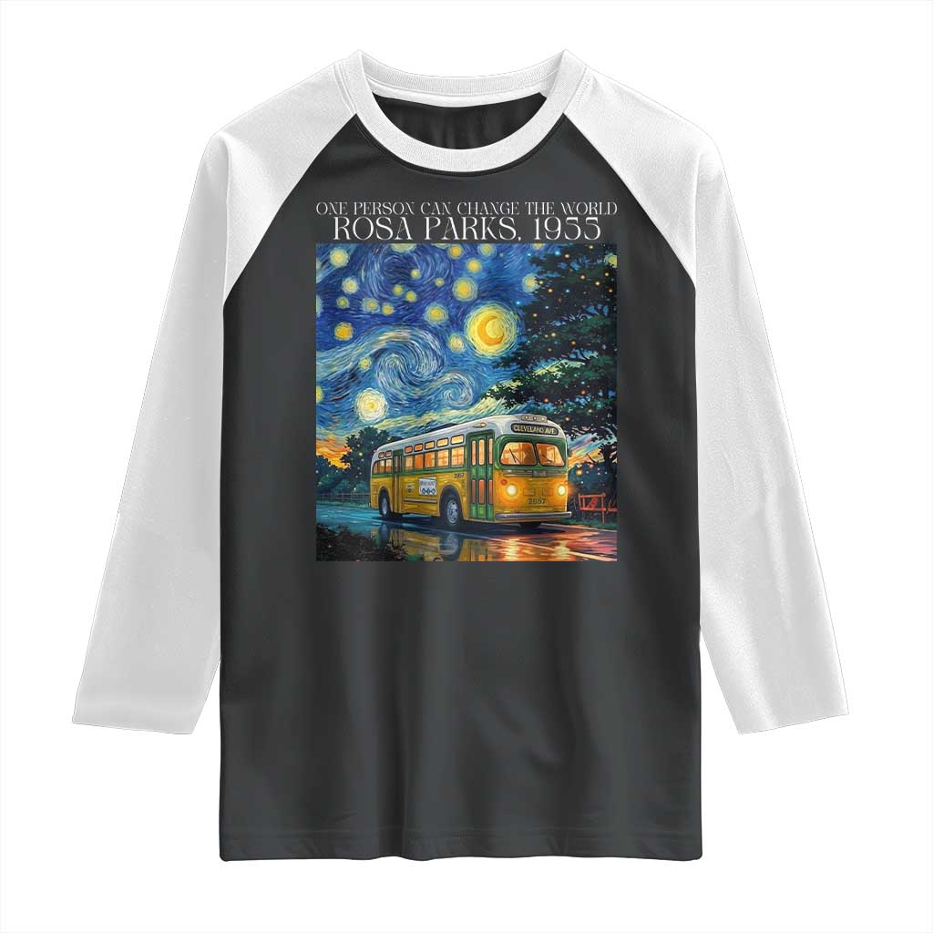 Rosa Parks Raglan Shirt Starry Night Van Gogh Black History African TS14 Black White Print Your Wear