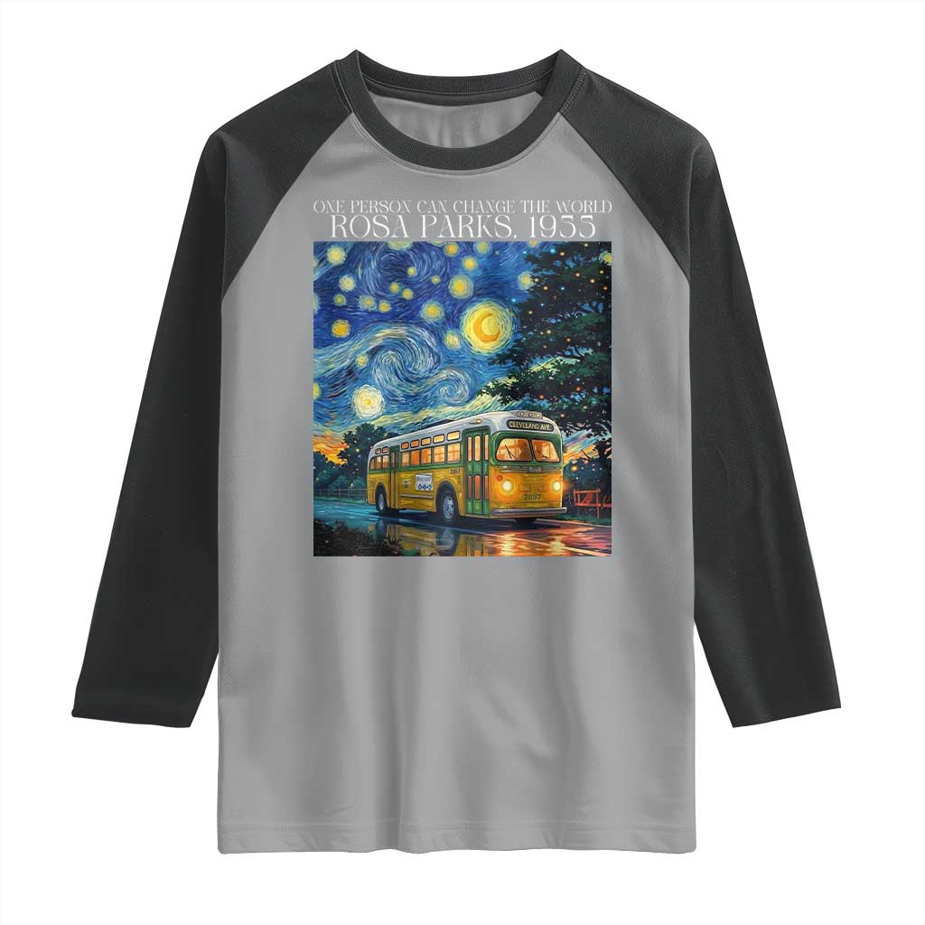 Rosa Parks Raglan Shirt Starry Night Van Gogh Black History African TS14 Sport Gray Black Print Your Wear