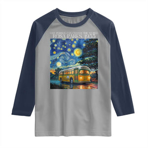 Rosa Parks Raglan Shirt Starry Night Van Gogh Black History African TS14 Sport Gray Navy Print Your Wear