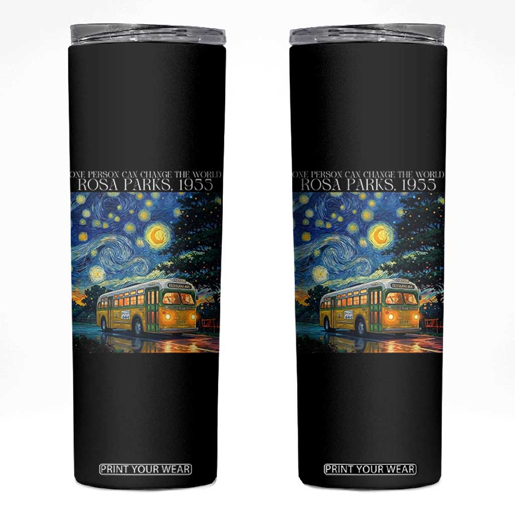 Rosa Parks Skinny Tumbler Starry Night Van Gogh Black History African TS14 Black Print Your Wear