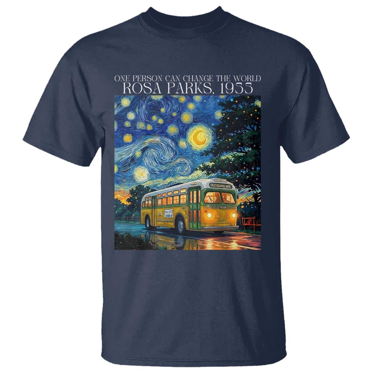 Rosa Parks T Shirt Starry Night Van Gogh Black History African TS14 Navy Print Your Wear