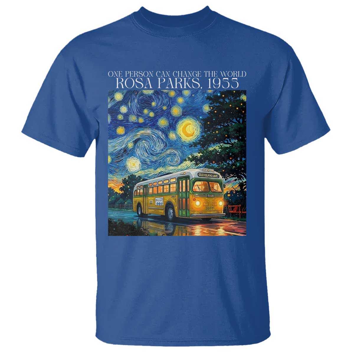 Rosa Parks T Shirt Starry Night Van Gogh Black History African TS14 Royal Blue Print Your Wear
