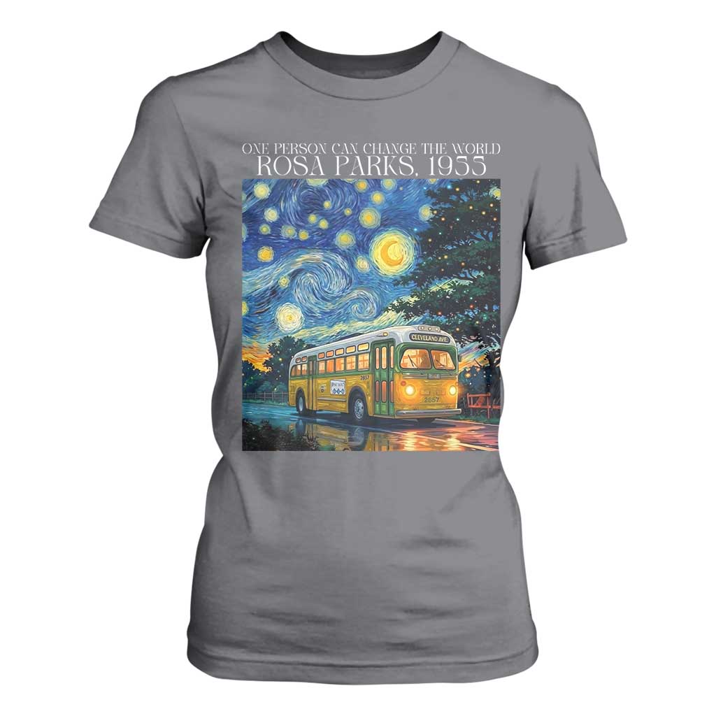 Rosa Parks T Shirt For Women Starry Night Van Gogh Black History African TS14 Charcoal Print Your Wear