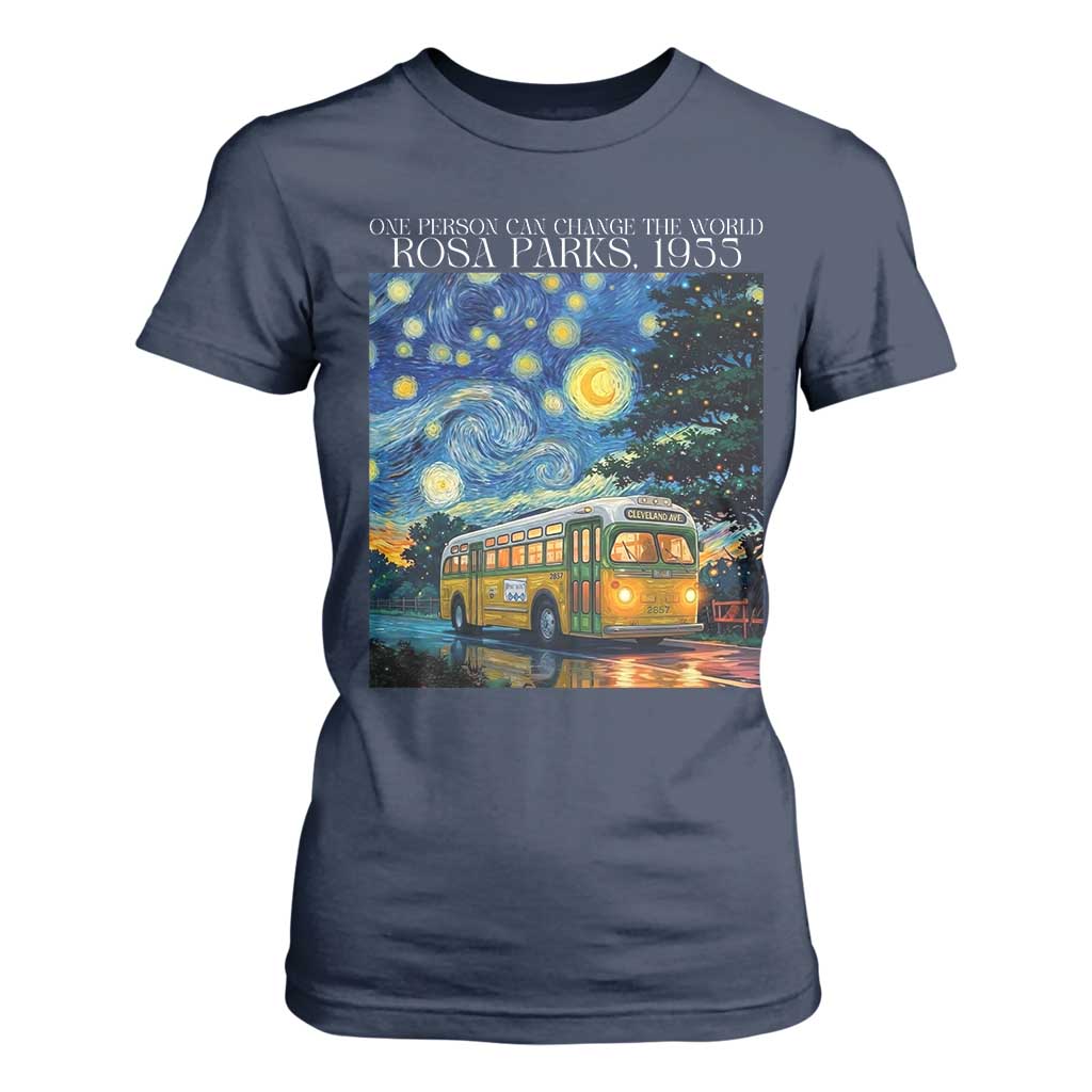 Rosa Parks T Shirt For Women Starry Night Van Gogh Black History African TS14 Navy Print Your Wear