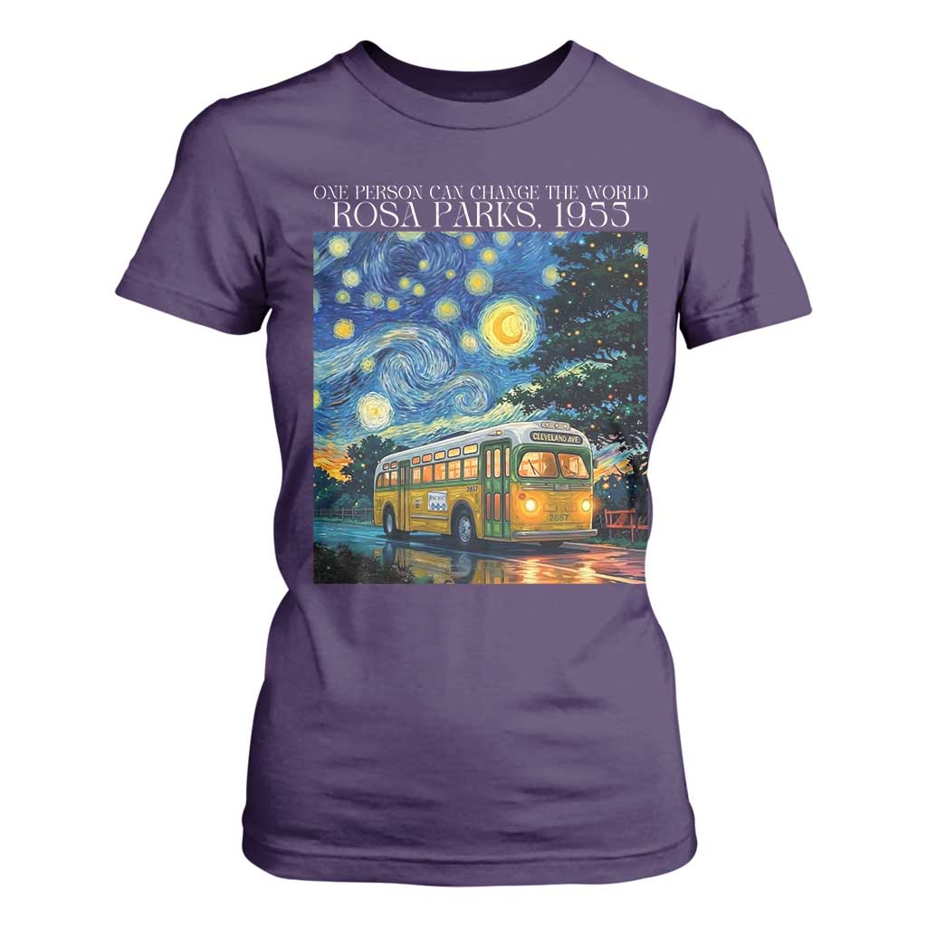 Rosa Parks T Shirt For Women Starry Night Van Gogh Black History African TS14 Purple Print Your Wear