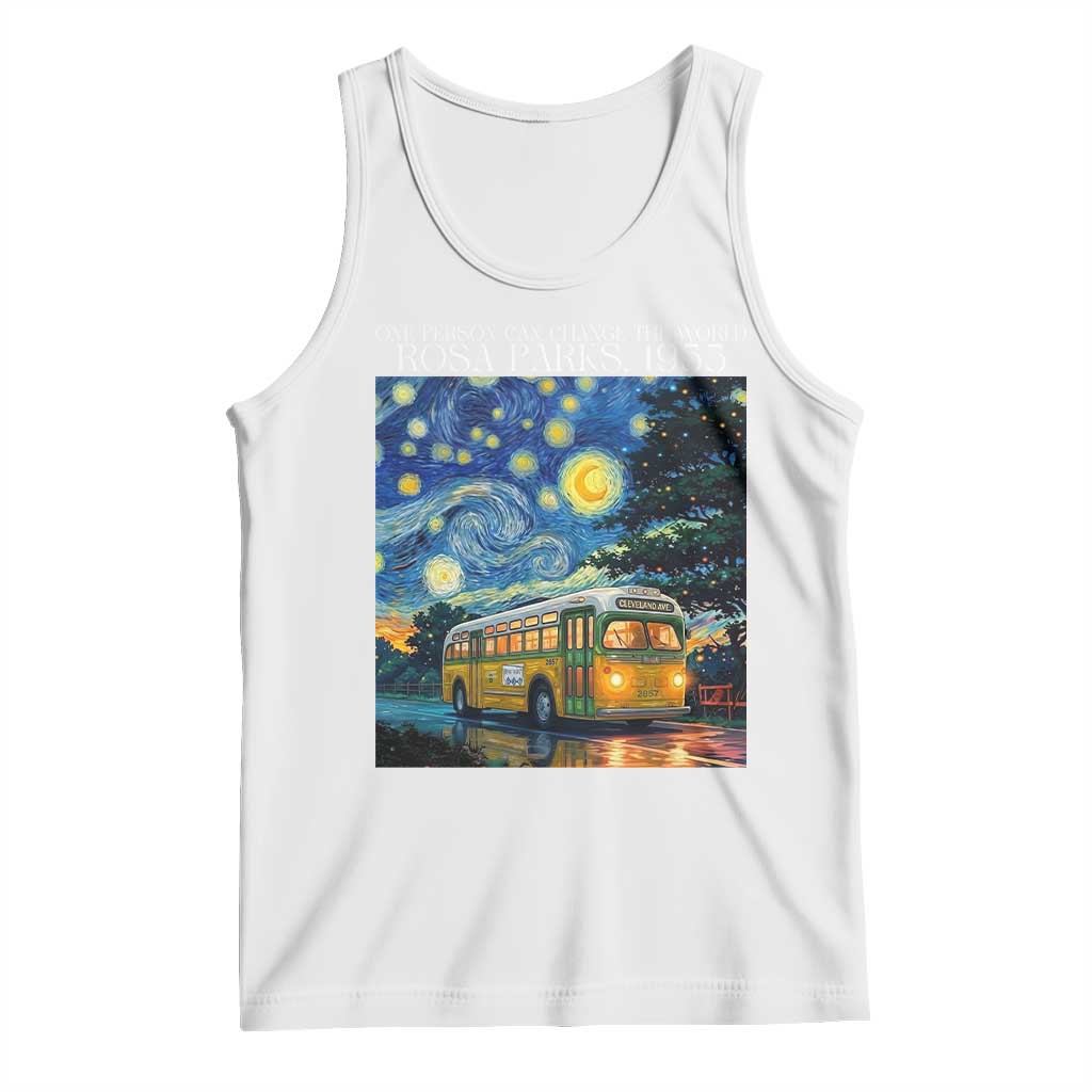 Rosa Parks Tank Top Starry Night Van Gogh Black History African TS14 White Print Your Wear