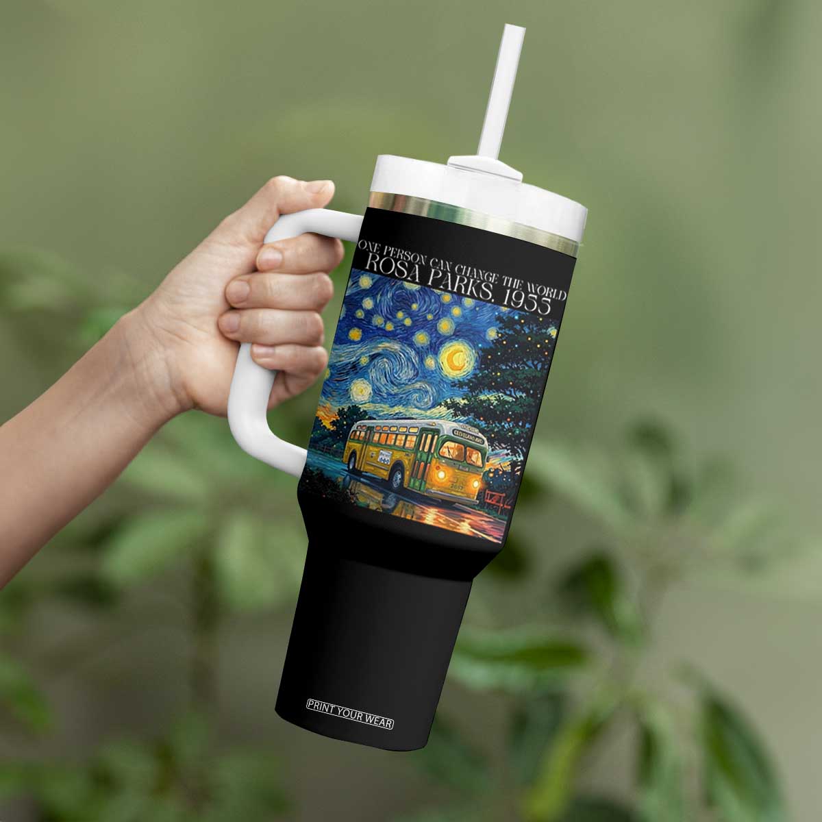 Rosa Parks Tumbler With Handle Starry Night Van Gogh Black History African TS14 Print Your Wear